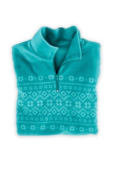 1) Fair Isle Quarter-Zip Scandia Fleece Top