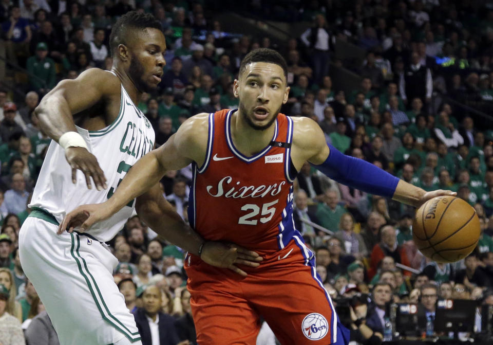 Donovan Mitchell was quick on the Twitter trigger Monday, expressing his pleasure when Celtics fans rained down taunts on Ben Simmons. (AP)