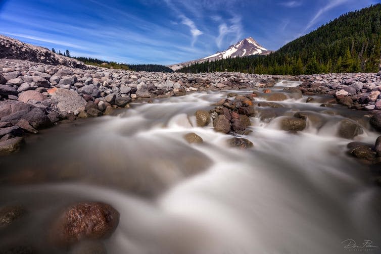 <span class="caption">Mount Hood, Oregon, USA, in 2018.</span> <span class="attribution"><a class="link " href="https://web.500px.com/photo/260043977/Mount-Hood-by-Darren-Patterson/?fbclid=IwAR2WvqLFM9z-uZg6Om4jFEJi6ibf8ms_haa5_MPDPW6uodhcZvm3iE1pjAA" rel="nofollow noopener" target="_blank" data-ylk="slk:Darren Patterson Photography;elm:context_link;itc:0;sec:content-canvas">Darren Patterson Photography</a>, <a class="link " href="http://creativecommons.org/licenses/by/4.0/" rel="nofollow noopener" target="_blank" data-ylk="slk:CC BY;elm:context_link;itc:0;sec:content-canvas">CC BY</a></span>