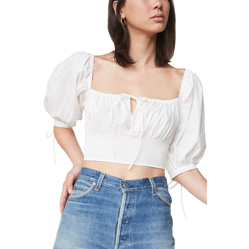 <a rel="nofollow noopener" href="https://www.lpathelabel.com/collections/tops/products/puff-sleeve-peasant-top-white%20%20" target="_blank" data-ylk="slk:Puff Sleeve Peasant Top, LPA, $138Wear these puffy sleeves on your shoulders or off.;elm:context_link;itc:0;sec:content-canvas" class="link ">Puff Sleeve Peasant Top, LPA, $138<p>Wear these puffy sleeves on your shoulders or off.</p> </a><p> <strong>Related Articles</strong> <ul> <li><a rel="nofollow noopener" href="http://thezoereport.com/fashion/style-tips/box-of-style-ways-to-wear-cape-trend/?utm_source=yahoo&utm_medium=syndication" target="_blank" data-ylk="slk:The Key Styling Piece Your Wardrobe Needs;elm:context_link;itc:0;sec:content-canvas" class="link ">The Key Styling Piece Your Wardrobe Needs</a></li><li><a rel="nofollow noopener" href="http://thezoereport.com/living/wellness/kourtney-kardashian-always-two-daily-exercises-bathroom/?utm_source=yahoo&utm_medium=syndication" target="_blank" data-ylk="slk:Why Kourtney Kardashian Always Does These Two Daily Exercises In Her Bathroom;elm:context_link;itc:0;sec:content-canvas" class="link ">Why Kourtney Kardashian <i>Always</i> Does These Two Daily Exercises In Her Bathroom</a></li><li><a rel="nofollow noopener" href="http://thezoereport.com/fashion/shopping/youre-not-using-amazon-prime-features-youre-not-getting-moneys-worth/?utm_source=yahoo&utm_medium=syndication" target="_blank" data-ylk="slk:If You’re Not Using These Amazon Prime Features, You’re Not Getting Your Money’s Worth;elm:context_link;itc:0;sec:content-canvas" class="link ">If You’re Not Using These Amazon Prime Features, You’re Not Getting Your Money’s Worth</a></li> </ul> </p>