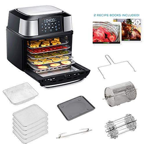 GoWISE USA 17-Quart Air Fryer & Food Dehydrator - 5 Drying Trays plus 6 Additional Accessories…