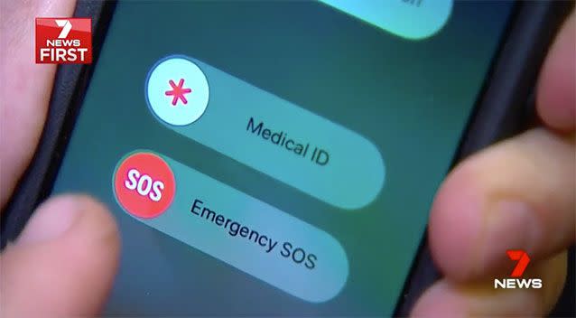 On many iPhones, press the power button five times and slide the SOS button to ensure help isn't far away. Source: 7 News