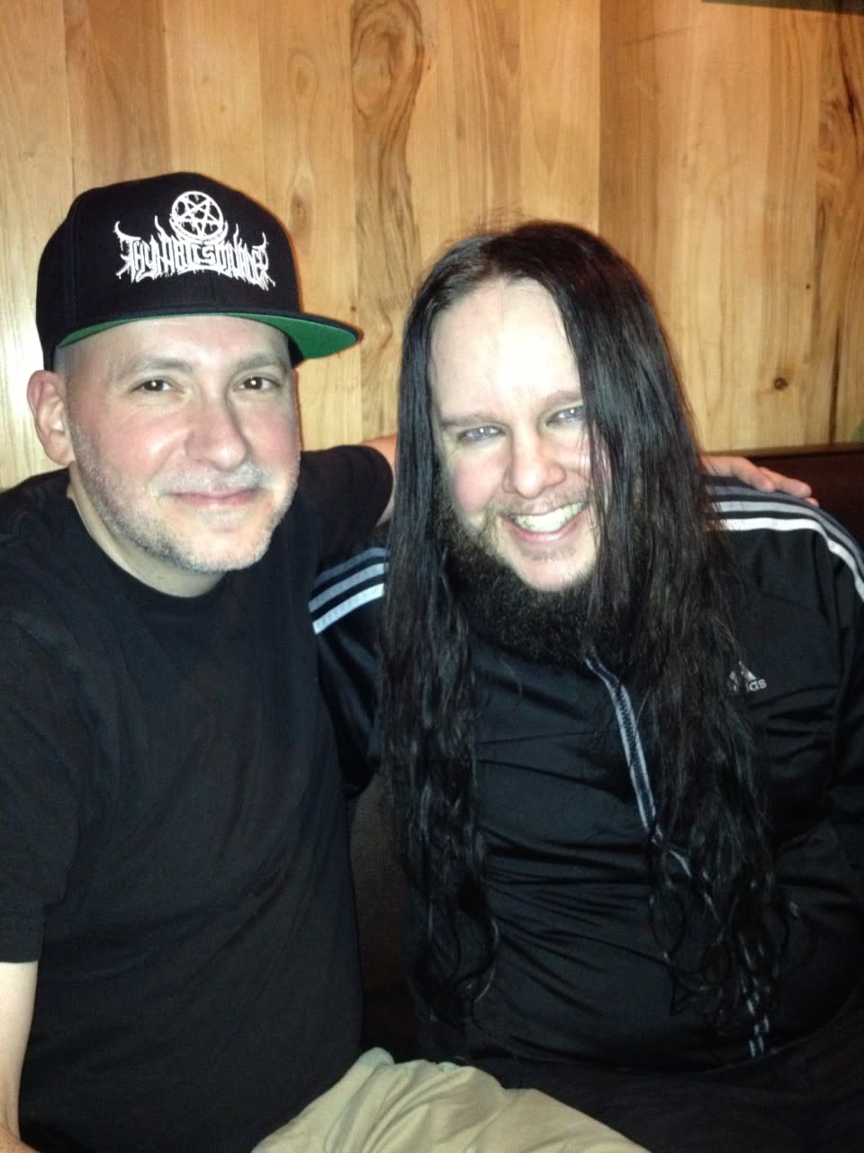 Joey Jordison (right) with Monte Conner, 2013 - Credit: Courtesy Monte Conner