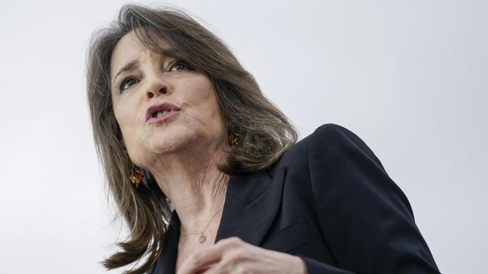 Marianne Williamson speaks in February 2020 as she endorses Democratic presidential candidate Sen. Bernie Sanders during a campaign rally in Austin, Texas. She had dropped her quest for the party’s nomination by then, but now is running again, urging reparations and a narrowing of the wealth gap in her bid to edge out President Biden. (Photo: Drew Angerer/Getty Images)