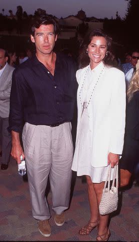 <p>SGranitz/WireImage</p> Pierce Brosnan and Keely Shaye Smith in 1995
