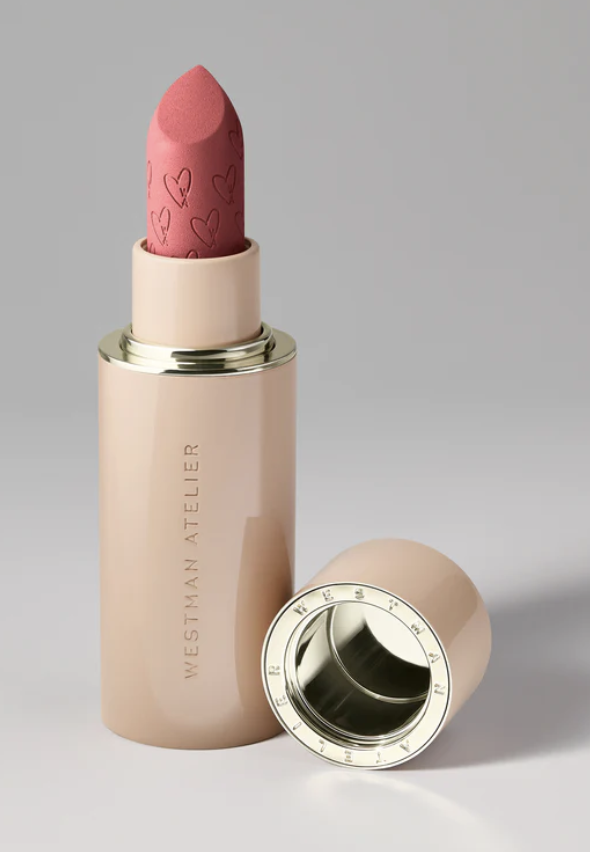 Westman Atelier Matte Lipstick on gray background