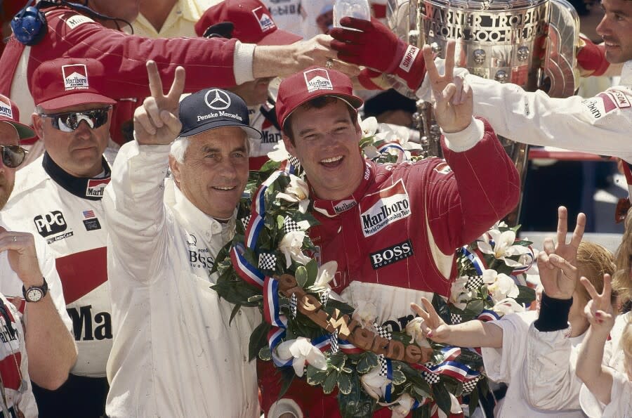 Al Unser Jr and Owner Roger Penske, 1994 Indy 500 Qualifying