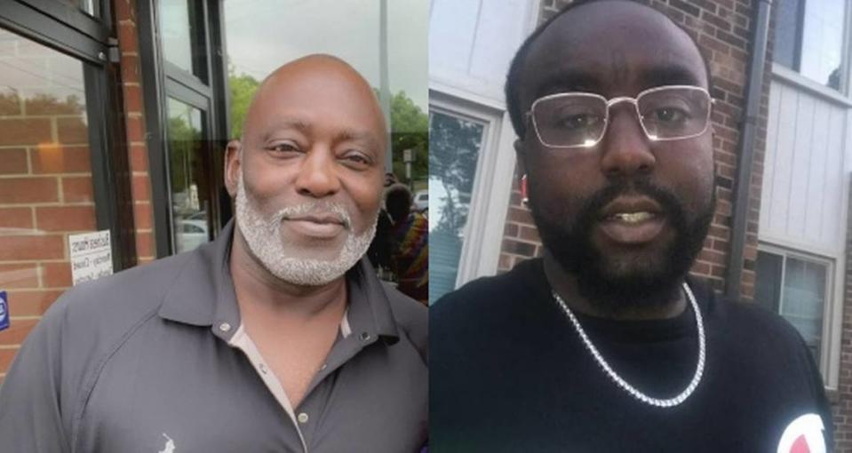 Rueben Holmes, left, and Demonte Tyree Sherill, right, were killed in a construction building fire on May 18, 2023 in South Park, Charlotte.