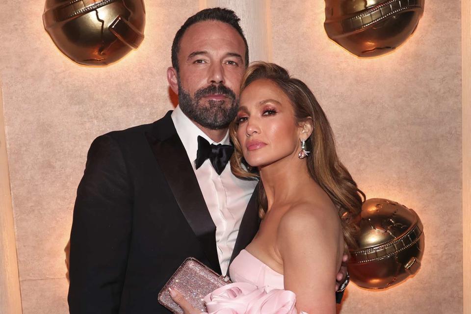 <p>Christopher Polk/Golden Globes 2024/Golden Globes 2024 via Getty </p> Ben Affleck and Jennifer Lopez