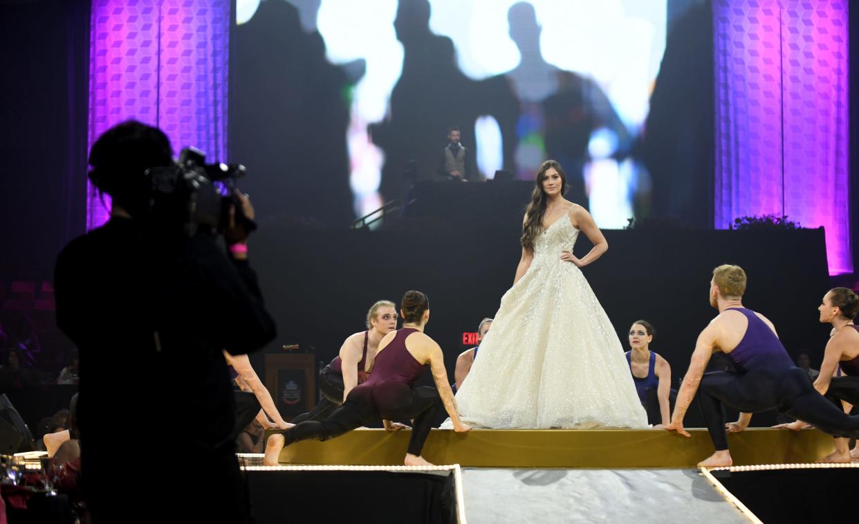 Lavender Bridal Salon provided wedding gowns for the 2022 Pro football HOF Enshrinement Festival Fashion Show luncheon at Canton Memorial Civic Center on Friday.