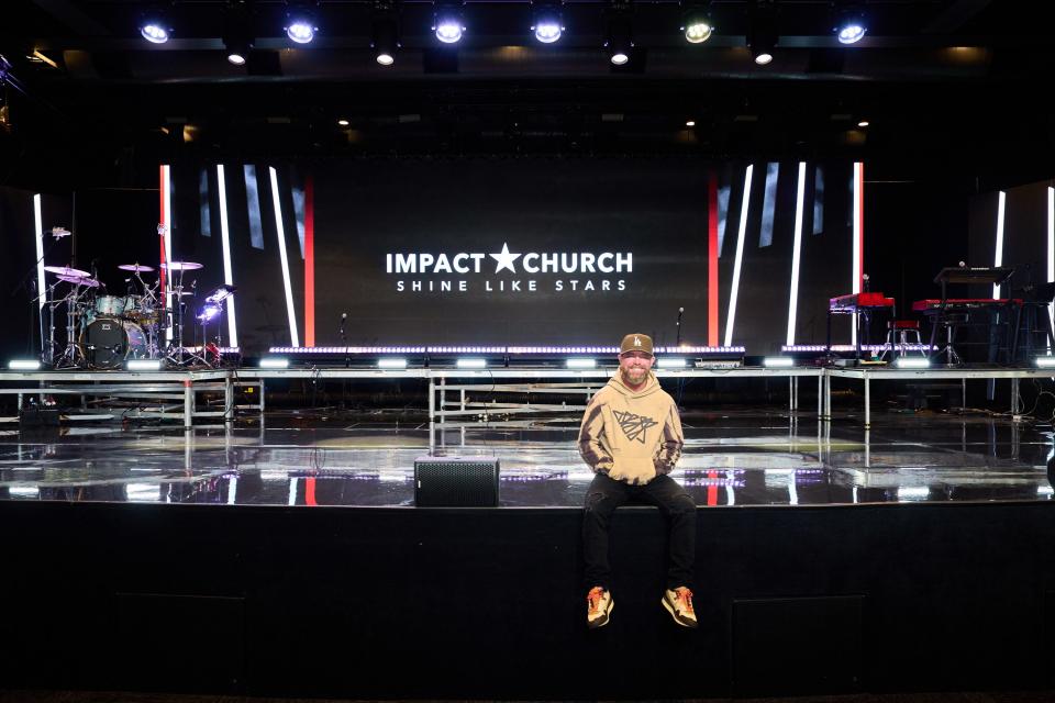 Travis Hearn, Impact Church senior pastor and team chaplain to the Phoenix Suns, poses for a portrait at Impact Church in Scottsdale, on Tuesday, Jan. 24, 2023.