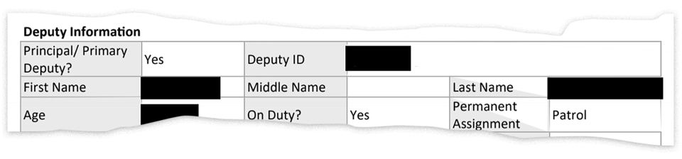 The Hernando County Sheriff’s Office redacted from a use-of-force report the name of a deputy who pepper sprayed a man handcuffed to a hospital bed.