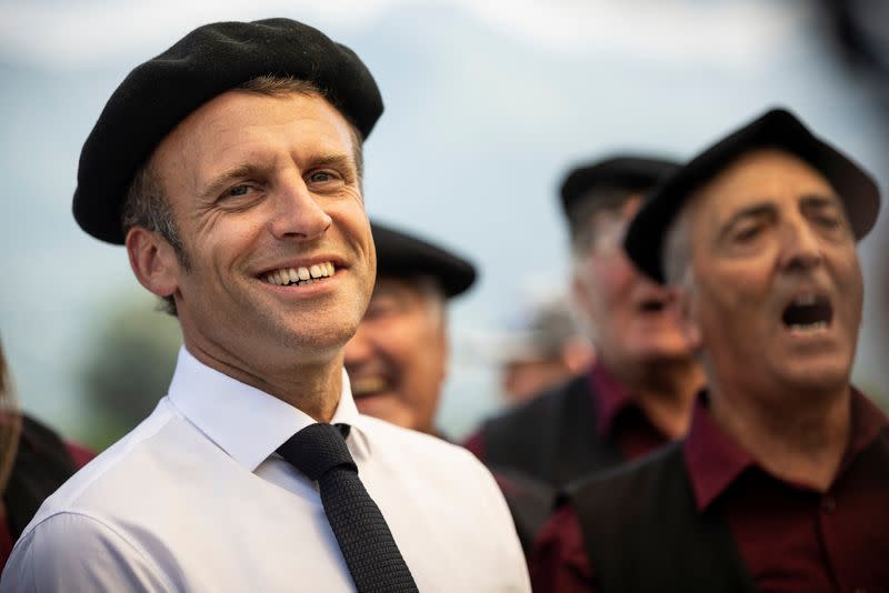 French President Emmanuel Macron visits Argeles-Gazost