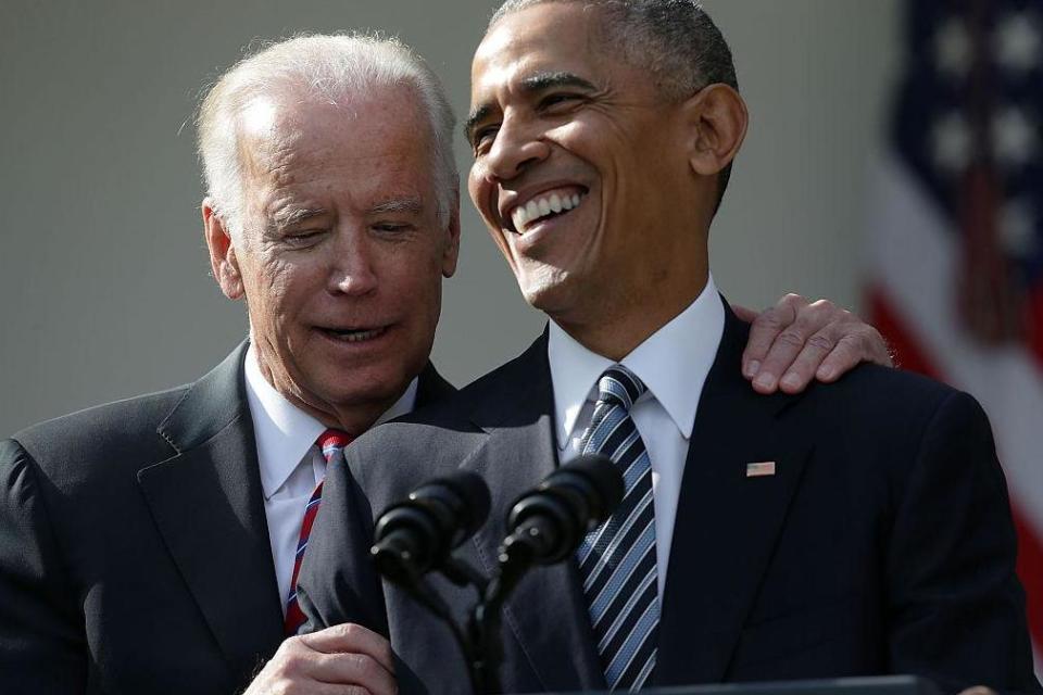 Barack Obama and Joe Biden both spoke of racism infecting the country (Getty Images)