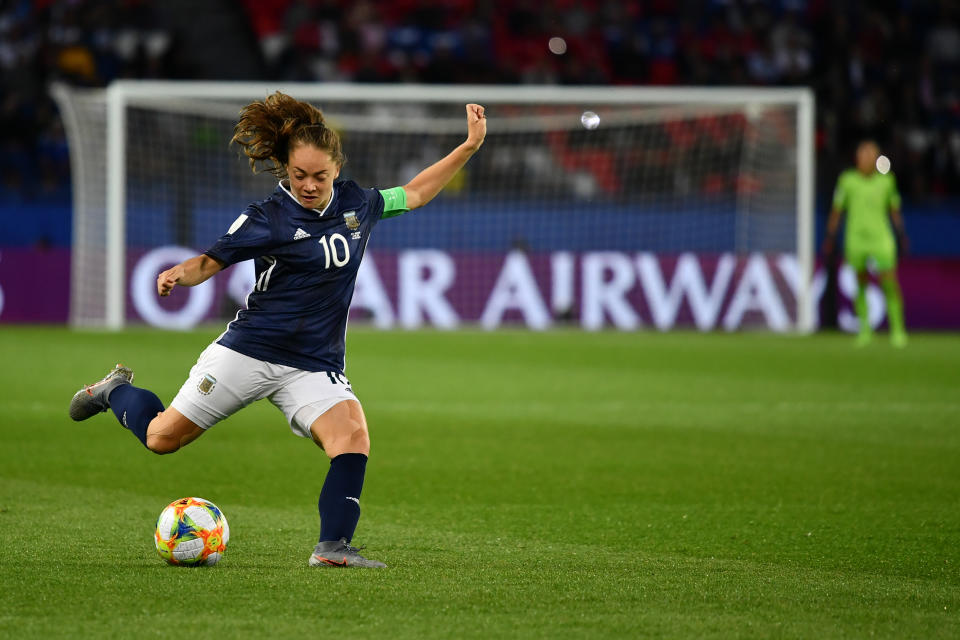 Estefania Banini (ARG) during the Group D game between Scotland  and Argentina at the FIFA Women's World Cup in France at Parc des Princes Stadium  on the 19 June 2019. (Photo by Julien Mattia/NurPhoto via Getty Images)