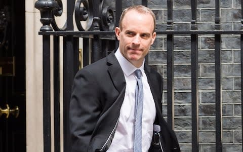 Dominic Raab will hold his first round of talks with Michel Barnier today  - Credit: Wiktor Szymanowicz/Barcroft Images