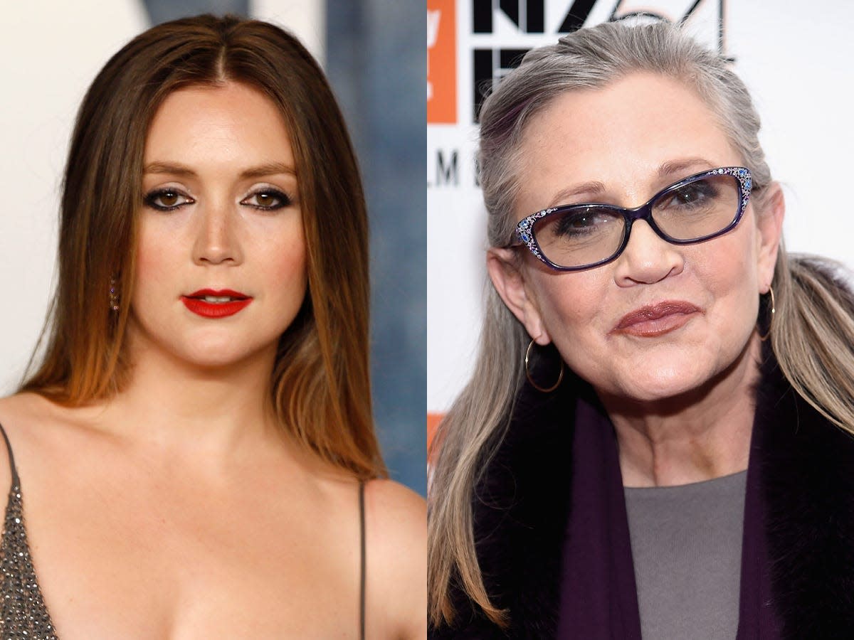 Billie Lourd and Carrie Fisher.