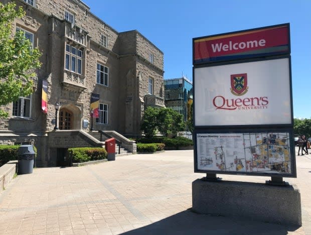 In a statement issued Friday, Queen's University said those identified in the anonymous report are 'welcome, active, and respected members of the Indigenous and academic communities within the university.'  (Frédéric Pepin/CBC - image credit)