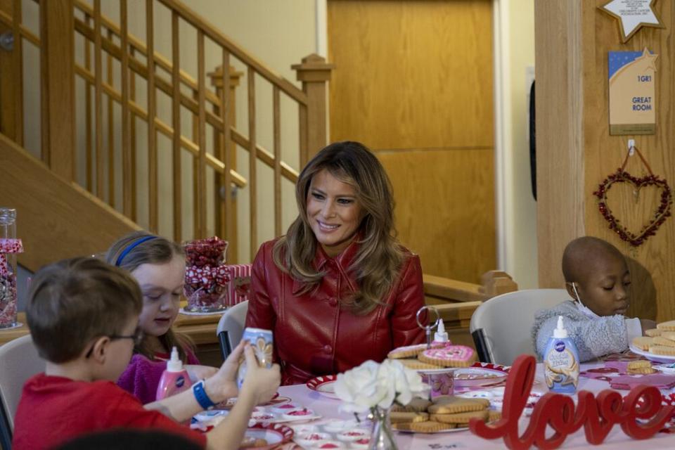 First Lady Melania Trump at the Children's Inn at the National Institutes of Health in Bethesda, Maryland, on Feb. 14.