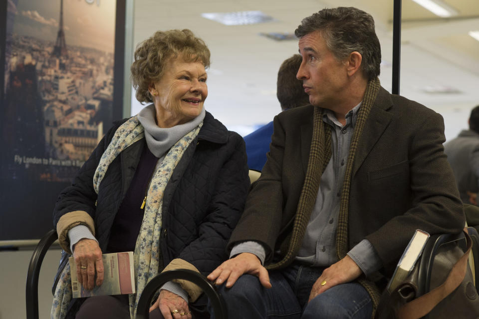 This image released by The Weinstein Company shows Judi Dench, left, and Steve Coogan in a scene from "Philomena." (AP Photo/The Weinstein Company, Alex Bailey)