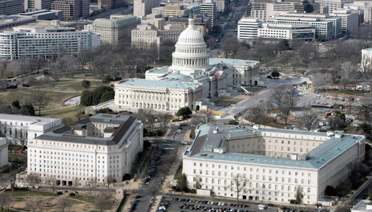 That's the Cannon House Office Building on the right.