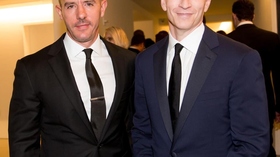 Benjamin Maisani and Anderson Cooper attend the 2015 amfAR Inspiration Gala New York at Spring Studios on June 16, 2015 in New York City