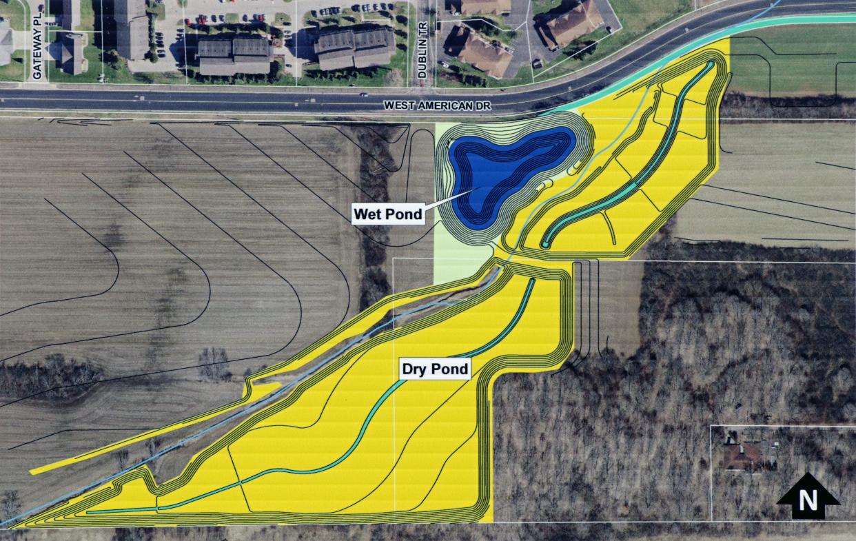 Fox Crossing is building wet and dry stormwater ponds on property owned by the Neenah Joint School District south of West American Drive.