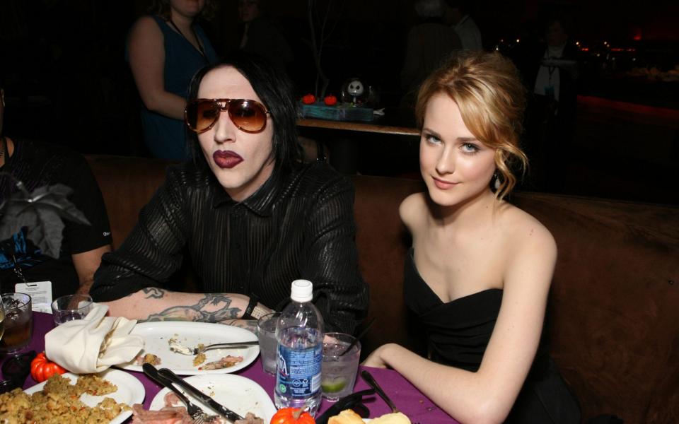 Manson and Wood at Tim Burton's The Nightmare Before Christmas world premiere