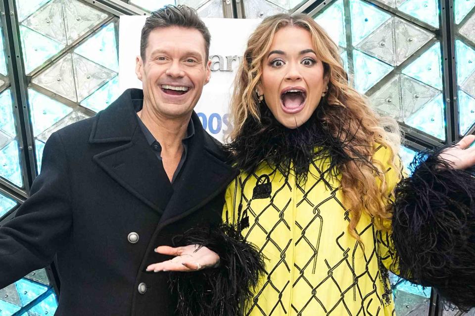 <p>John Nacion/Penske Media via Getty</p> Ryan Seacrest and Rita Ora