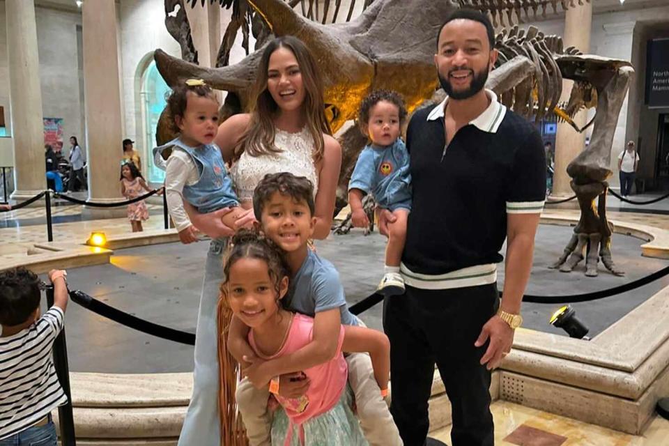 <p>Chrissy Teigen/Instagram</p> Chrissy Teigen, John Legend and their four children at the Natural History Museum