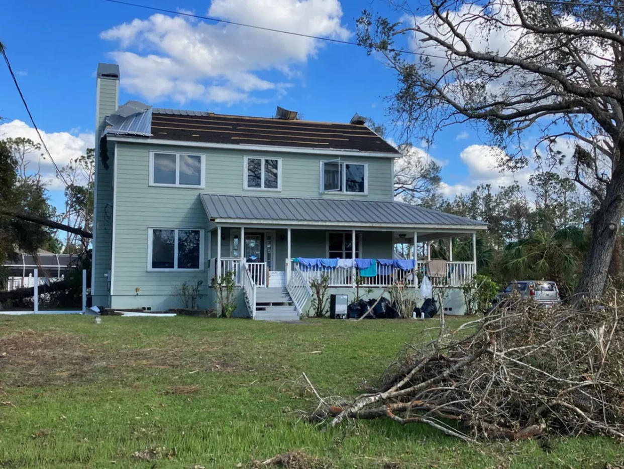 The city of North Port will not allow FEMA to place a trailer on this property belonging to Jeffrey and Virginia Rapkin, who have been living in their damaged home since Hurricane Ian. The Rapkins are suing the city.