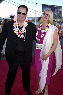 Dan Aykroyd and Donna Dixon aboard the USS John C. Stennis at the Honolulu, Hawaii premiere of Touchstone Pictures' Pearl Harbor