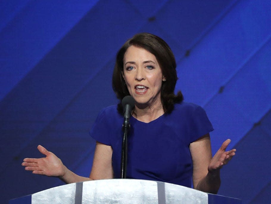 Maria Cantwell speaks at the 2016 DNC