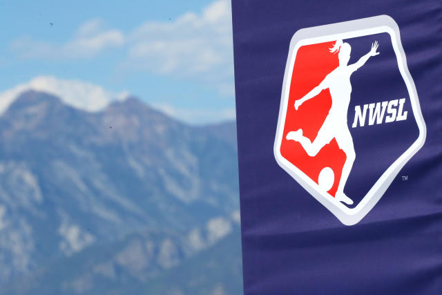 HERRIMAN, UTAH - JULY 17: An NWSL logo sign before the quarterfinal match of the NWSL Challenge Cup between the Houston Dash and the Utah Royals FC at Zions Bank Stadium on July 17, 2020 in Herriman, Utah.  (Photo by Maddie Meyer/Getty Images)