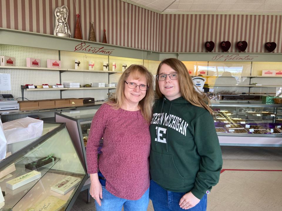 Lisa Vega with her daughter Allison at Corden Chocolates in Inkster.