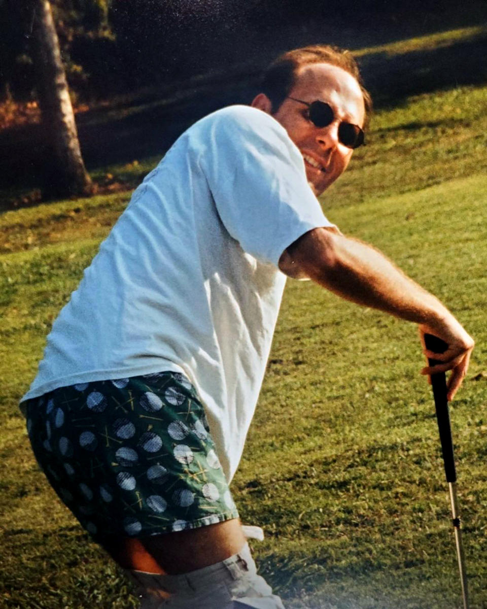Fore! Willie Garson got cheeky for the camera in an undated photo shared by son, Nathen. (nathen_garson / Instagram)