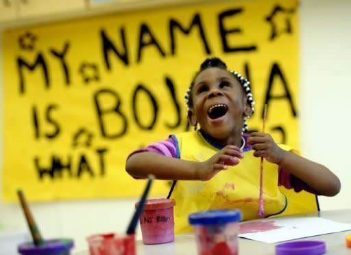 Robyn Browne works with paints during an art class at Saint Joseph's School for the Blind in New Jersey. The classes are taught by artist Bojana Coklyat, who became a volunteer art teacher at Concordia after she started losing her eyesight from diabetes