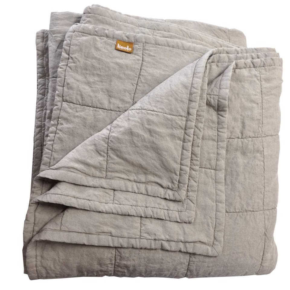 Organic Linen Quilted Linen Coverlet