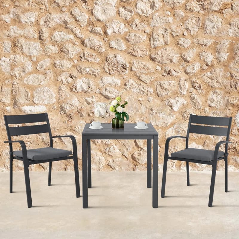 Latitude Run 2-Person Square Outdoor Dining Set with Cushions