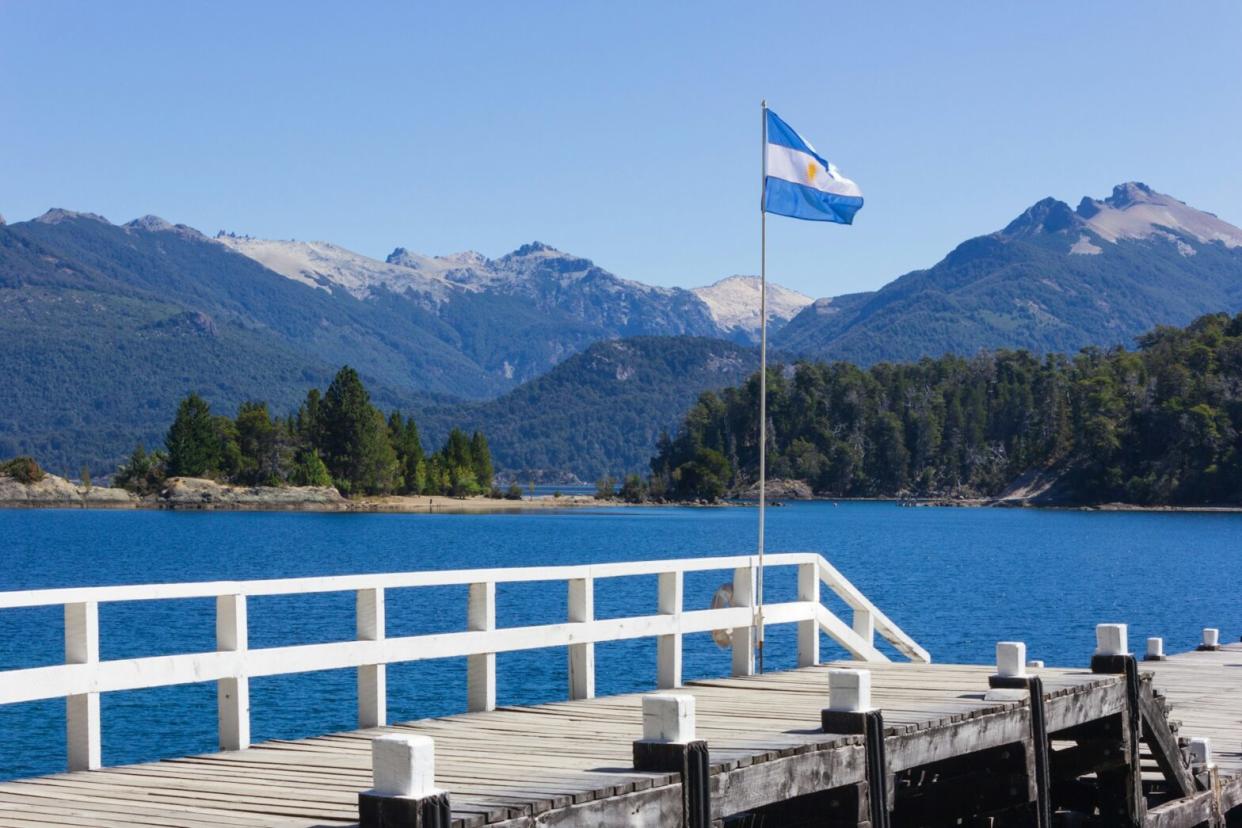 These 10 fun facts about Argentina will make you want to visit. Pictured: The Argentine flag on a dock.