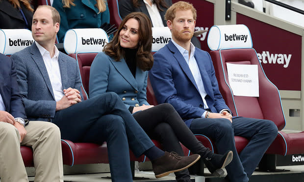 Kate with Princes Harry and William