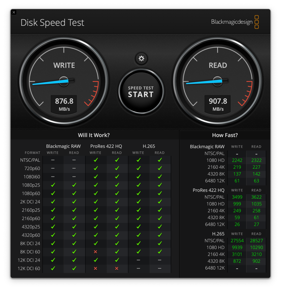 Lexar SL600 SSD Blackmagic Disk test