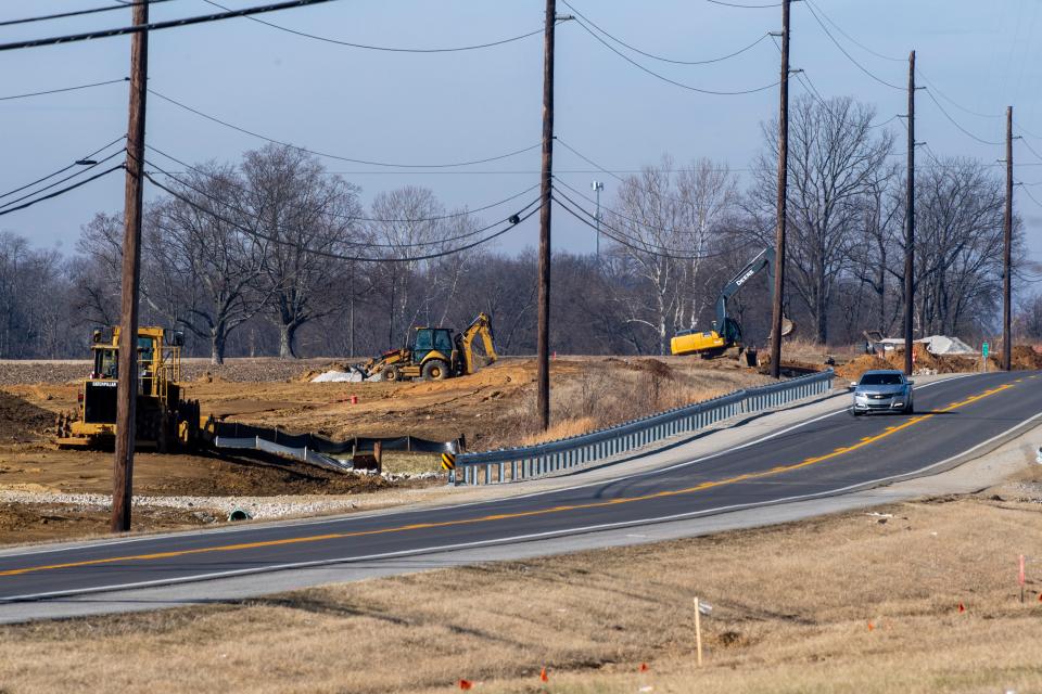 Construction off U.S. 60 in Henderson, Ky., Wednesday, Feb. 7, 2024.