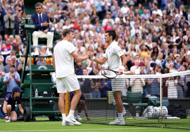 Jack Draper and Novak Djokovic