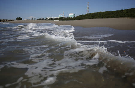 Kyushu Electric Power's Sendai nuclear power station is seen from the shoreline in Satsumasendai, Kagoshima prefecture, Japan, August 8, 2015. REUTERS/Issei Kato/File Photo