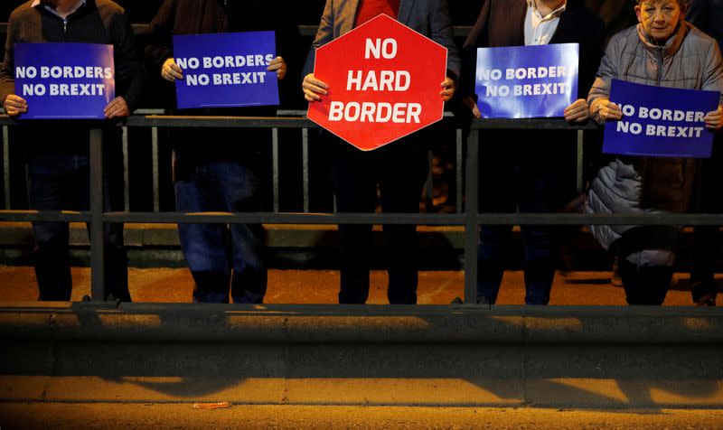 FILE PHOTO: Candlelit vigil on the border between Ireland and Northern Ireland