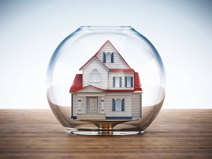 A model house in a bubble