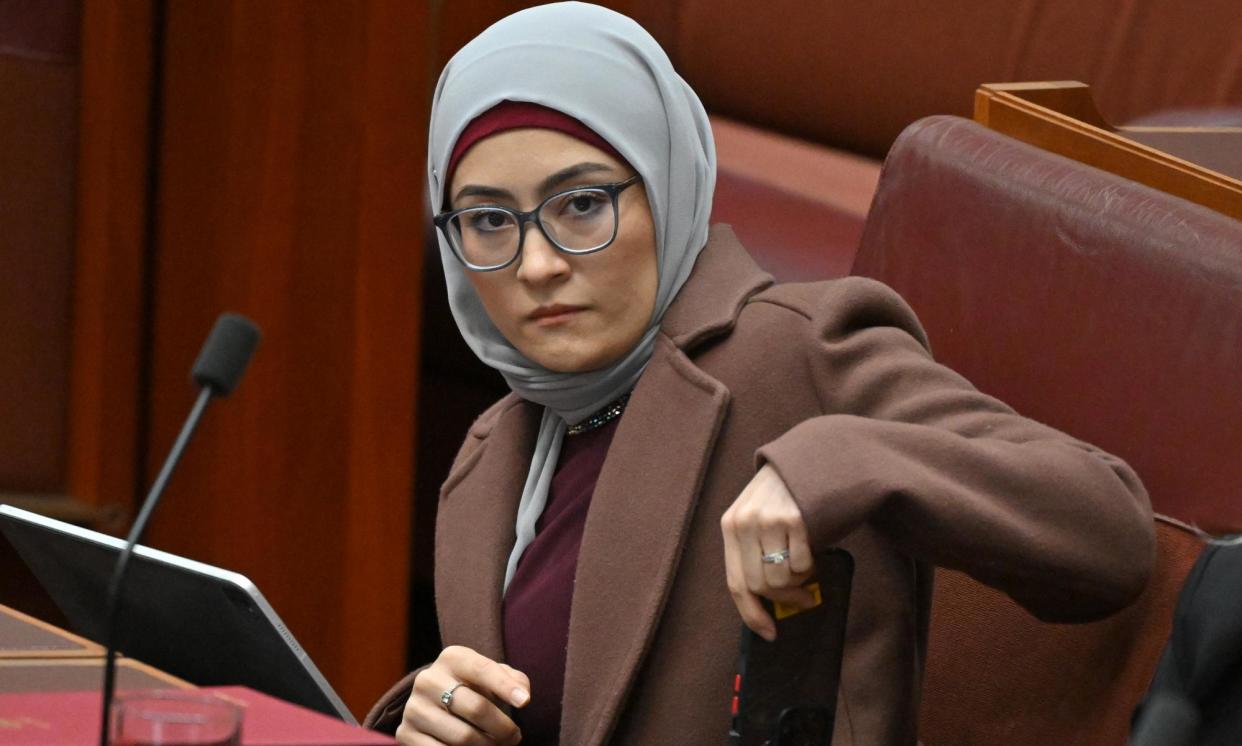 <span>Labor senator Fatima Payman has been suspended indefinitely after crossing the floor on recognition of Palestine. </span><span>Photograph: Mick Tsikas/AAP</span>