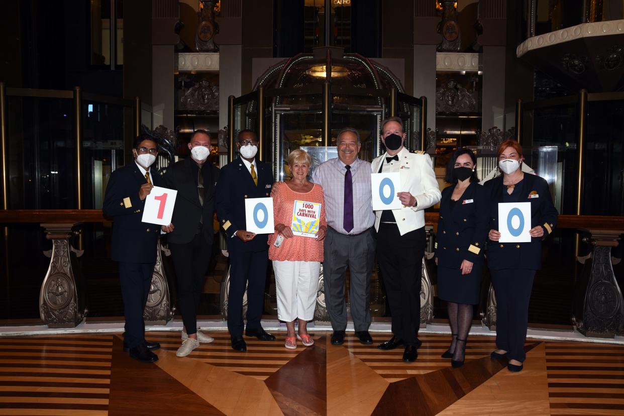 Nancy and Robert Houchens both recently marked 1,000 days sailing with Carnival.