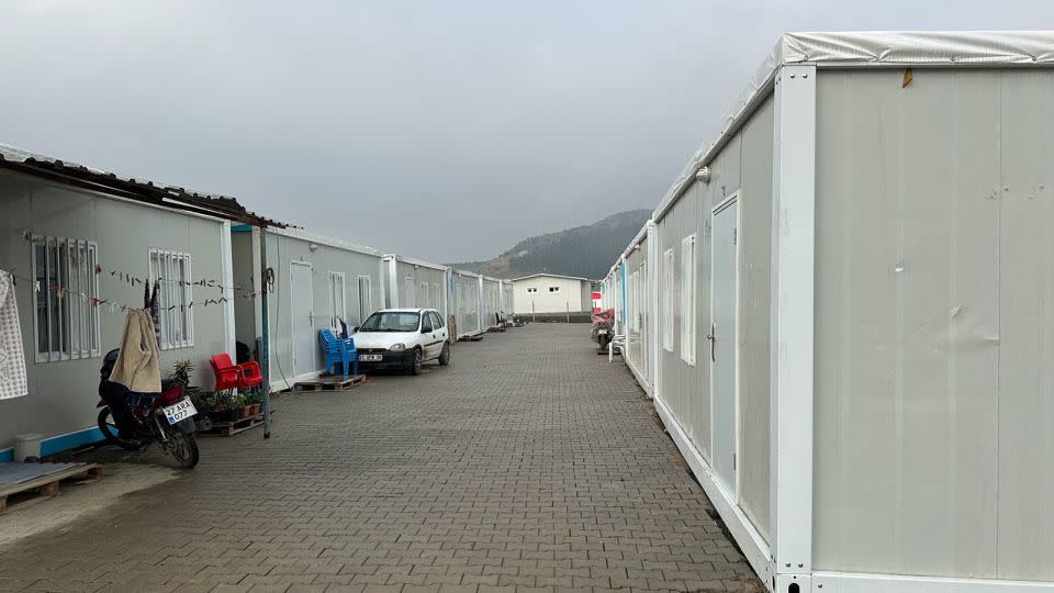 A "container city" outside Islahiye offers temporary housing for some who lost their homes in the quake. - Scott McLean/CNN